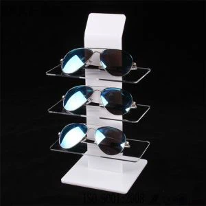 Rack di Sunglass di acrilico della vetrina dello specchio del basamento di Vetro chiaro personalizzato per la vendita