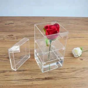 Contenitore di vernice acrilica rosa fiore